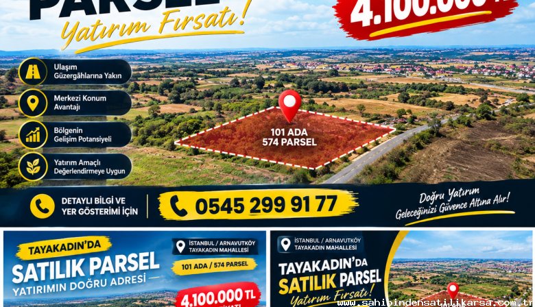 İstanbul Arnavutköy Tayakadın Mahallesinde satılık arsa